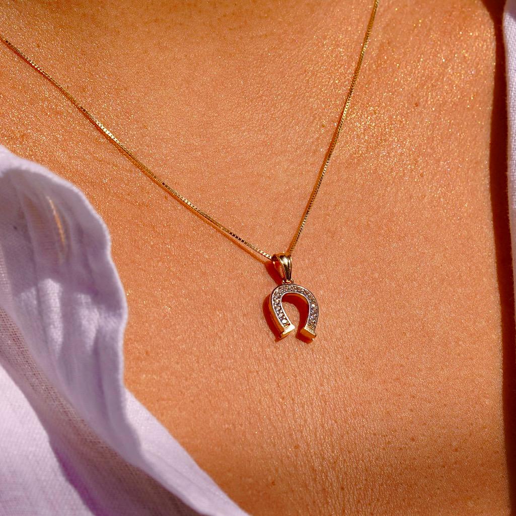Collana Portafortuna Ferro Di Cavallo – Ciondolo Lucky Horseshoe Per Donna E Ragazza