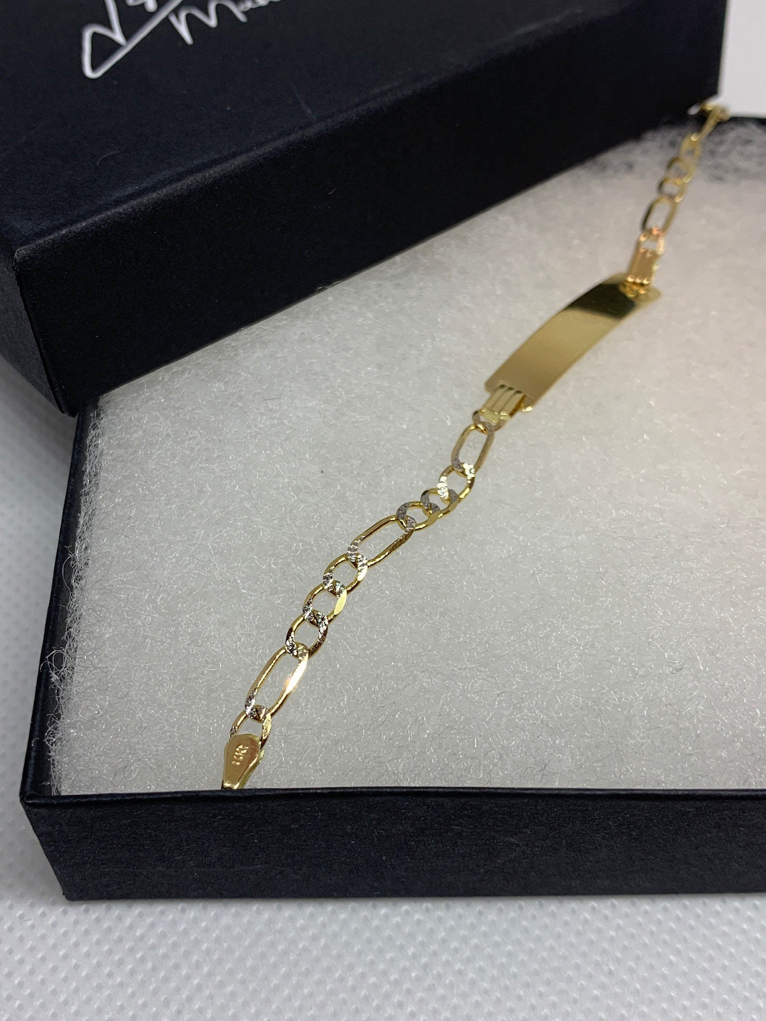 Kids ID Bracelet 14k Solid Gold Bracelet Perfect Gift for Etsy