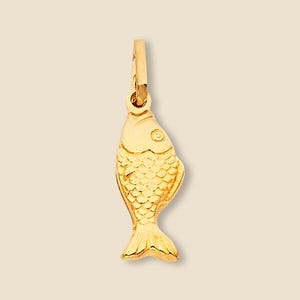 14K Real Gold Fish Charm Pendant | Elegant Wildlife Jewelry | Everyday Fine Jewelry By Tehrani Jewelry