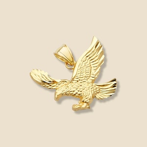 14K Solid Gold Eagle Charm | Symbolic Bird Pendant | Fine Gold Jewelry | Tehrani Jewelry