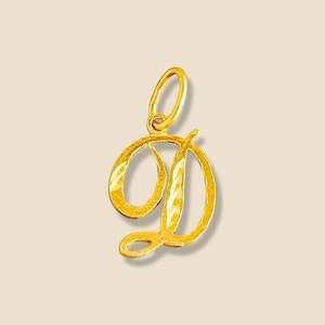 Colgante/dije de oro real de 14 k con la letra "D" - Colgante de oro real de 14 k con la letra "D" para él/ella - Dije colgante de oro con la letra "D" / inicial