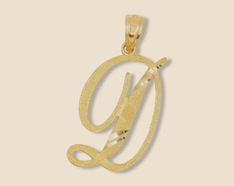 14k Real Gold Initial "D" Pendant/Charm- Gold Letter "D" Pendant for Him/Her- Gold Initial/Letter "D" Pendant/Charm