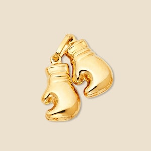 14Kソリッドゴールドボクシンググローブペンダントネックレス | 男女兼用ゴールドスポーツジュエリー | アスレチックチャームギフト | Tehrani Jewelryの高級ジュエリー