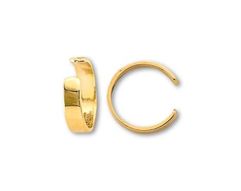 14K Gold Ear Cuff Earring | Minimalist Plain Jewelry By Tehrani Jewelry | One Piece Cuff