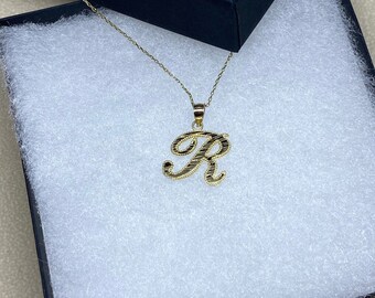 Buy Initial R Charm Letter R Charm 14k Solid Gold Pendant Birthday