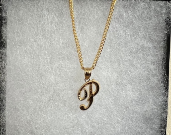 Initial or letter “P” pendant  14k Solid Gold Pendant perfect gift for anyone you can