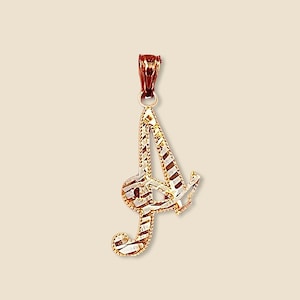 Colgante con la inicial A en oro auténtico de 14 quilates / Elegante dije con la letra A para él y para ella / Joyería personalizada de oro macizo de Tehrani Jewelry