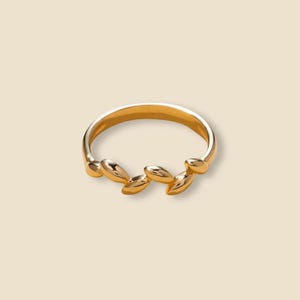 14K Solid Gold Leaf Vine Ring | Dainty Gold Ring | Nature-Inspired Jewelry By Tehrani Jewelry