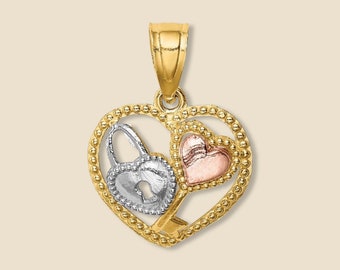 14K Solid Gold Heart Pendant | Key & Lock Charm Necklace | Timeless Love Token | Everyday Gold Jewelry By Tehrani Jewelry