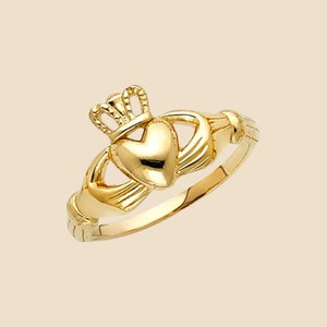 14K Yellow Gold Claddagh Ring | Irish Love, Loyalty & Friendship Ring | Fine Jewelry By Tehrani Jewelry