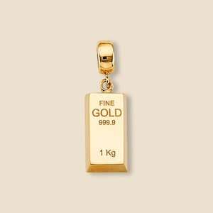 14 kt geelgouden staafbedelhanger | Minimalistische verticale gouden hanger | Eenvoudige goudbaar | Fijne sieraden van Tehrani Jewelry