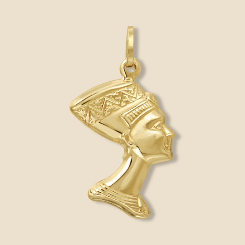 SZ77 Sterling Silver 925 Nefertiti Pendant – Egyptian Queen Symbolic Charm – No Stone