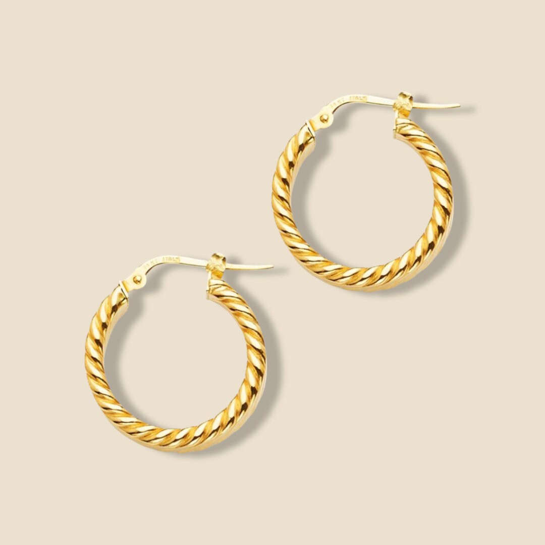 Gold Braided Hoop Earrings