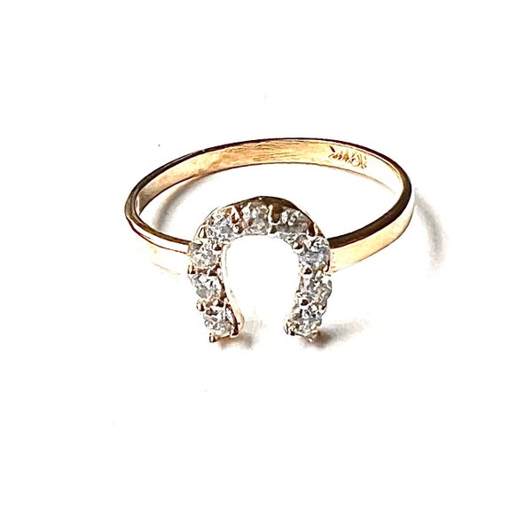 14k solid Gold Horseshoe Ring | herradura Ring | Valentine Ring | Birthday Gift | Real Gold | Tehrani Jewelry | Minimal Jewelry |
