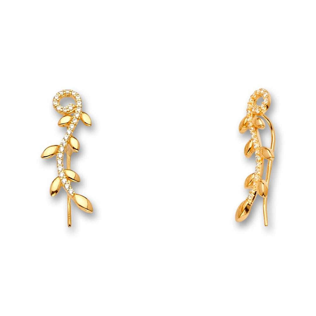 14K Solid Gold Drop Earrings | Dainty Minimalist Everyday Jewelry by ...