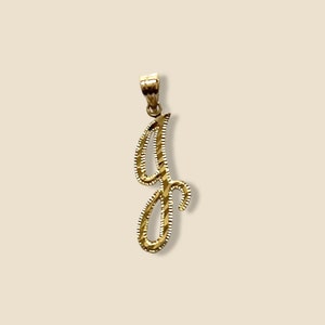 Colgante/dije de oro auténtico de 14 k con inicial "J" - Colgante de oro con la letra "J" para él/ella - Colgante/dije con inicial/letra "J" de oro