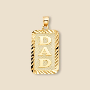Colgante para papá en oro amarillo de 14 quilates / Joyería clásica para hombre / Regalo para papá / Dije de oro macizo de Tehrani Jewelry