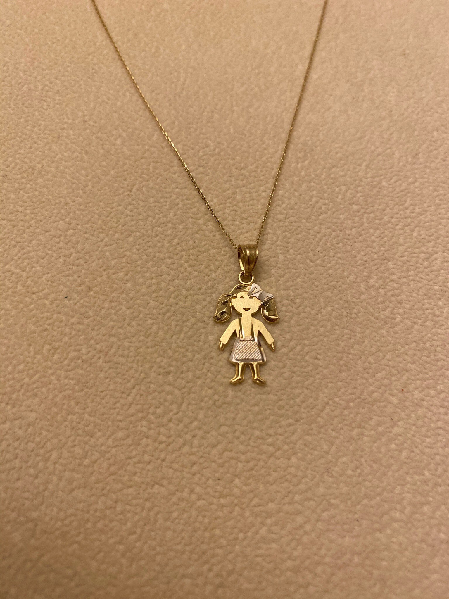 Little girl 14k Solid Gold Pendant perfect gift for anyone Etsy
