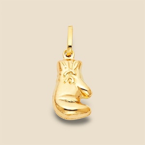14K Yellow Gold Boxing Glove Pendant | Champion Spirit Charm | Sports-Inspired Fine Jewelry By Tehrani Jewelry