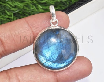 Natural Labradorite Gemstone Pendant / Sterling Silver Pendants / Fine Jewelry / Jewelry for Gift / 925 Sterling Silver Jewelry JSP-05