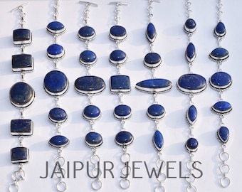 Lapis Lazuli Gemstone Bracelet / Handmade Jewelry / Wholesale Jewelry / Jewery for Gift / 925 Sterling Silver Plated Jewelry