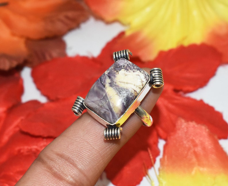 Natural Porcelain Jasper Ring Gemstone Ring Ethnic Jewelry Vintage Style 925 Sterling Silver Plated Jewelry Us Size 7 SG 23