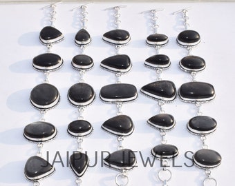 Silver Sheen Obsidian Gemstone Bracelet / Handmade Jewelry / Wholesale Jewelry / Jewery for Gift / 925 Sterling Silver Plated Jewelry