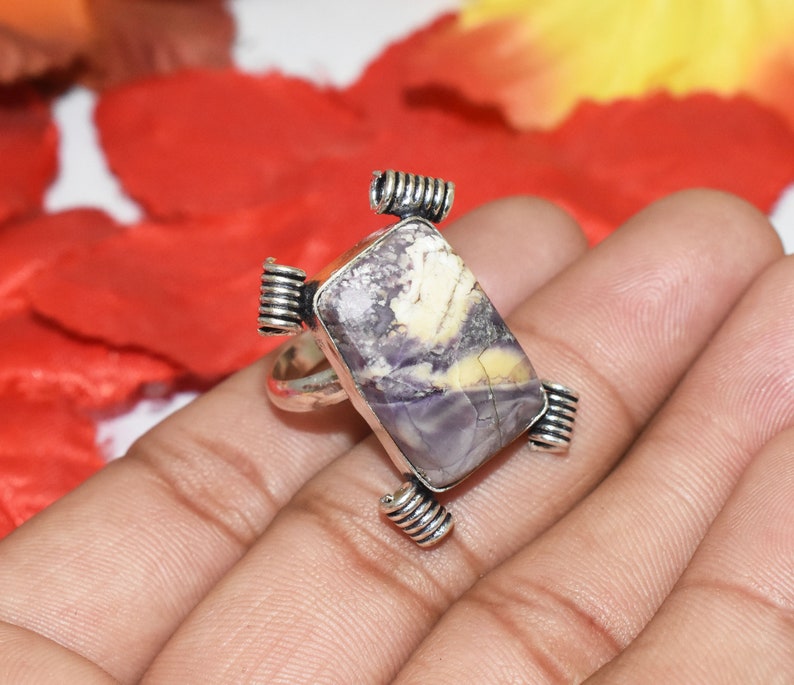 Natural Porcelain Jasper Ring Gemstone Ring Ethnic Jewelry Vintage Style 925 Sterling Silver Plated Jewelry Us Size 7 SG 23