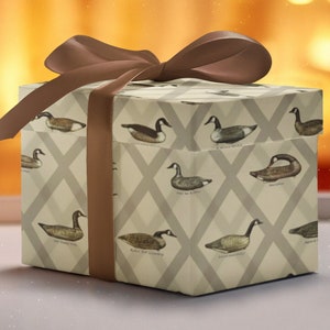 Geese Wrapping Paper to Elevate Gift-Giving for Decoy Collectors and Father's Day with Elegance for Waterfowl Lovers, Decoy gift wrap paper