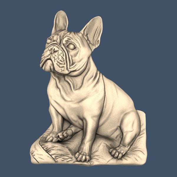 Bulldog Dog Faithful Friend Animal STL Model CNC Router Engraver Artcam Aspire CNC files Wood Art Wall Decor VCarve Relief