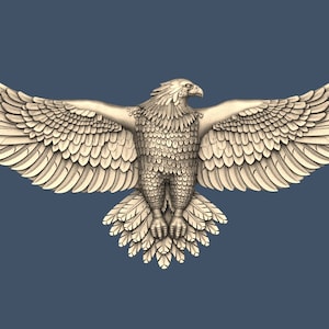 American Eagle Usa Eagle Bird Animal STL Model CNC Router Engraver Artcam Aspire CNC files Wood Art Wall Decor VCarve Relief