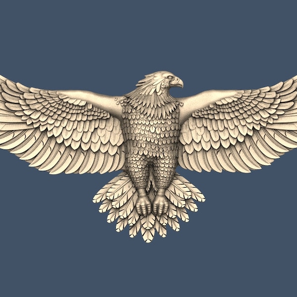 Amerikanischer Adler Adler Vogel Tier STL Modell CNC-Fräser Engraver Artcam Aspire CNC-Dateien Holz Kunst Wand Dekor VCarve Relief