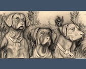 Three dogs, Hunting, Animal, STL Model, CNC Router Engraver, Artcam, Aspire, CNC files, Wood, Art, Wall Decor, VCarve, Cut3D, Relief