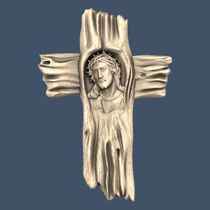 Jesus Christ Religion Cross STL Model CNC Router Engraver Artcam Aspire CNC files Wood Art Wall Decor VCarve Cut3D Relief Woodworking