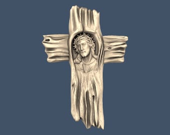 Gesù Cristo Religione Croce Modello STL Router CNC Incisore Artcam Aspire File CNC Arte su legno Decorazione murale VCarve Cut3D Rilievo