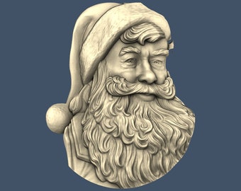 Santa Claus CNC STL Model, Wood Art Wall Decor (Digital File)