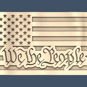 American Flag Usa We the People STL Model CNC Router Engraver Artcam Aspire CNC files Wood Art Wall Decor VCarve Relief