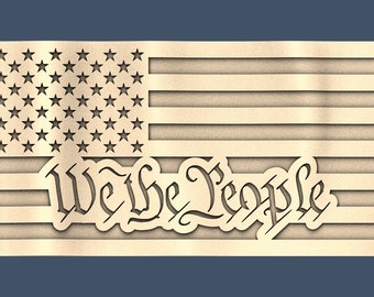 American Flag We the People STL Model, CNC Router Files (Digital Download)