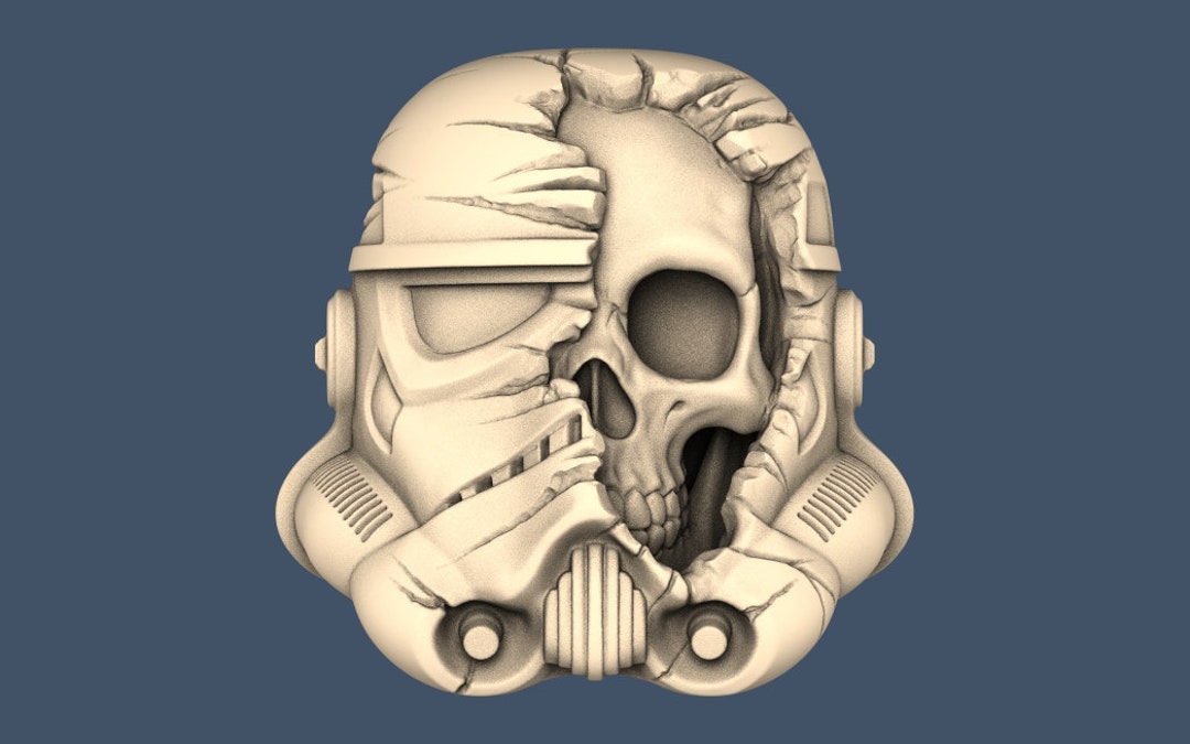 Skull Helmet 3D STL Model CNC Router Engraver Artcam, Aspire CNC Files