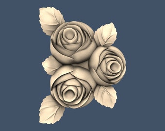 Rose Flower STL Model, CNC Router Engraver File (Digital Download)