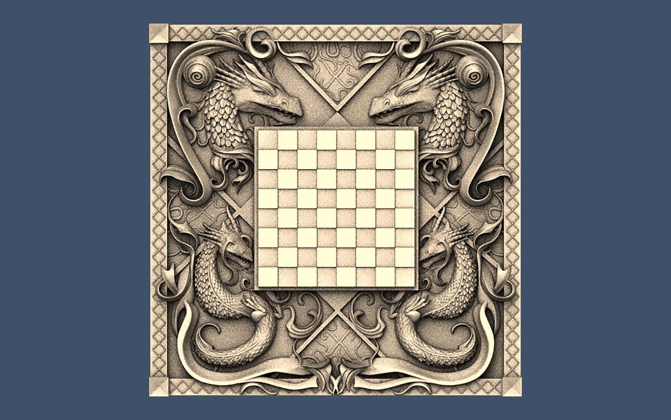 Chess Board 3D STL Model, CNC Router Files (commercial License) - Etsy