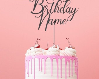 Personalised Happy Birthday Cake Topper, Any Name