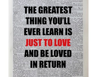 Just to love Moulin Rouge Quote Dictionary Print