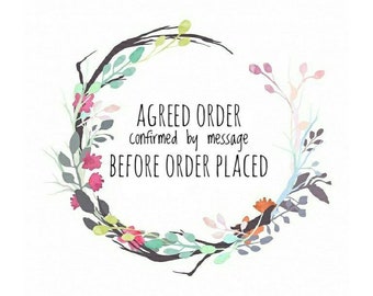 Agreed order confirmed by message before order placed