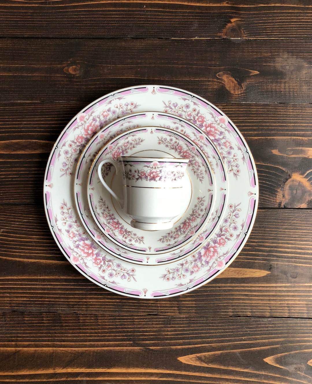 China Pearl Donna 8856 4 Piece Set Dinner Plate Salad Etsy