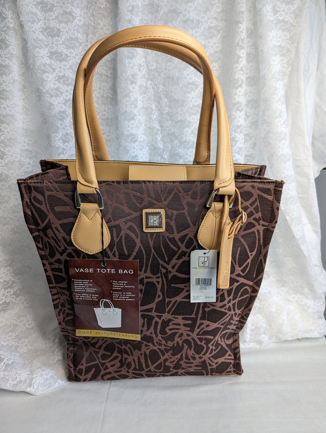NWT Best Diane Von Furstenberg Vase Tote Bag Original Tags Chocolate Brown Etsy