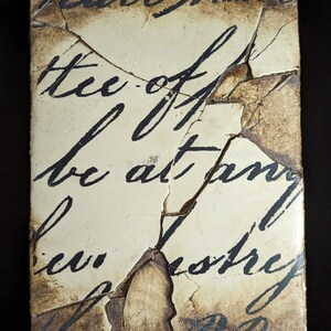 Early SID DICKENS 1995 Retired Memory Block PQ08 Script Distressed Art Tile