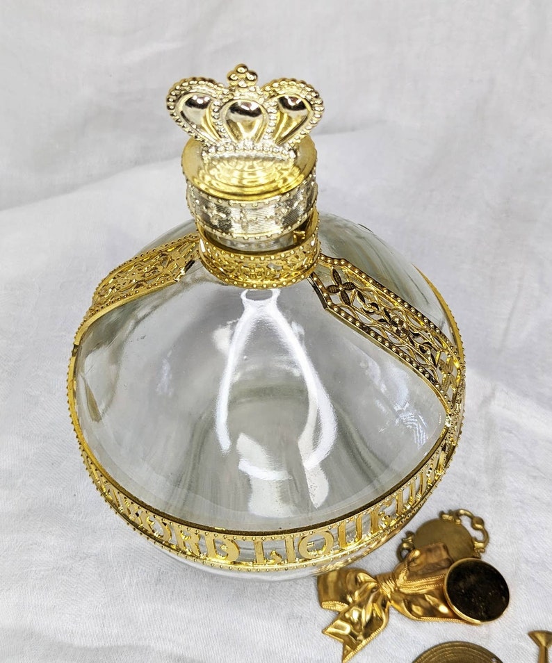 Vintage Royale Deluxe Chambord Liqueur Glass Bottle Gold Crown Etsy