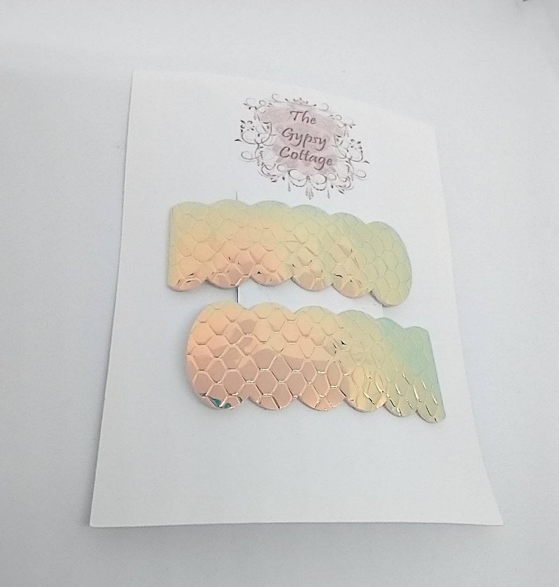 holographic scales hair clips baby hair clips toddler girls teen women/'s snap clip set Faux leather snap clips