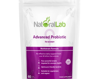 Probiotique avancé pour femmes | 4 souches ciblées | 40 milliards de cultures vivantes | 60 gélules végétaliennes